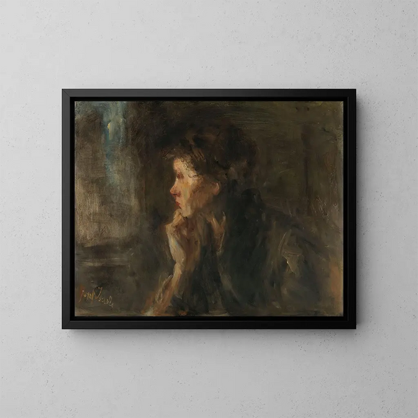 Meditation - Jozef Israëls — inramlat konstverk på väggen