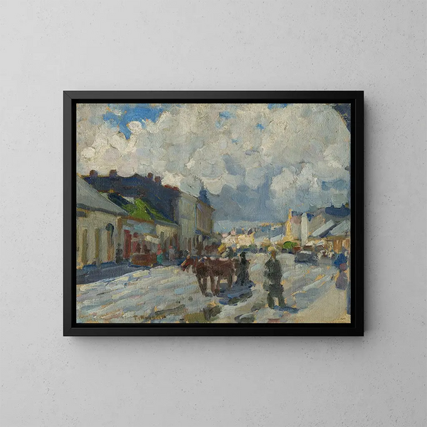 Rue principale à Michalovce - Jozef Teodor Mousson — inramlat konstverk på väggen