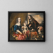 Ett elegant familjeporträtt i traditionell stil, identifierat som den av överstelöjtnant John Hutchinson (1616-1664) och hans familj - Jürgen Ovens — inramlat konstverk på väggen