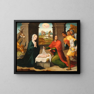 Adoration des bergers - Juan Correa de Vivar — inramlat konstverk på väggen