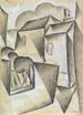 Hus i Paris, Place Ravignan - Juan Gris — vy av konstverket
