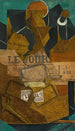 Tabac, journal och vinflaska rosé - Juan Gris — vy av konstverket