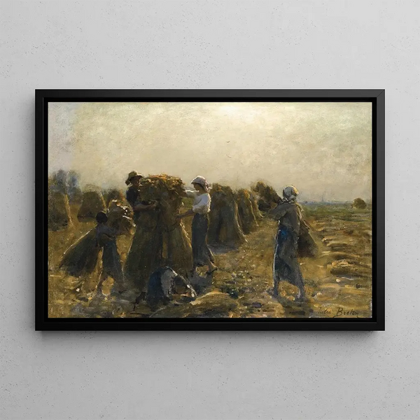La Récolte - Jules Breton — inramlat konstverk på väggen