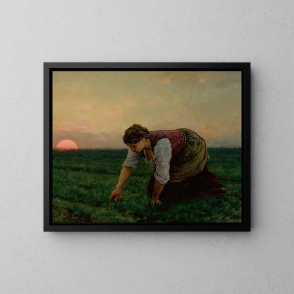 Une sarcleuse - Jules Breton — inramlat konstverk på väggen