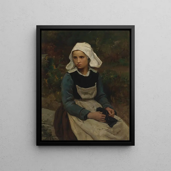 Jules Breton - Young Brittany Girl Knitting.webp