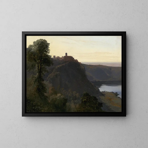 Vue du lac Nemi - Jules Coignet — inramlat konstverk på väggen