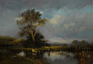 Jules Dupr - Landscape with Pond and Tree.webp