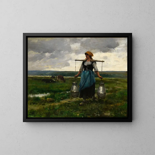 Porteuse de lait - Jules Dupré — inramlat konstverk på väggen