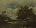 Le cottage au bord de la route sous un ciel orageux - Jules Dupré — vy av konstverket