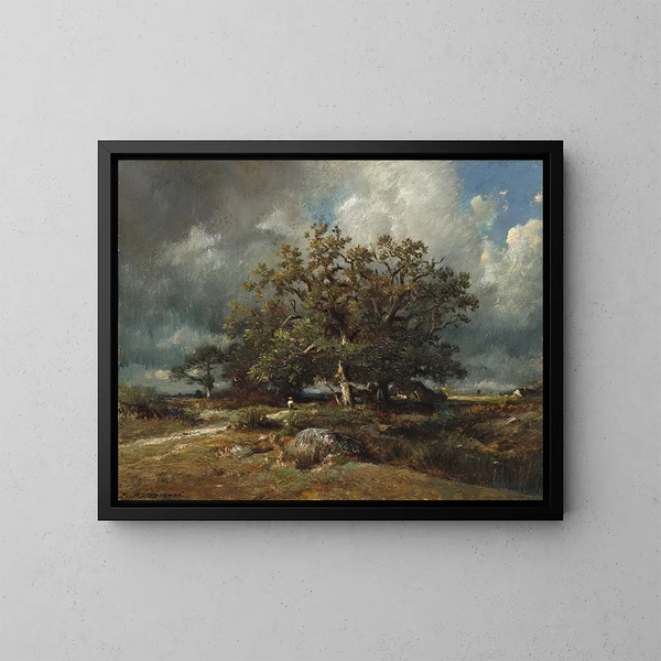 Le vieux chêne - Jules Dupré — inramlat konstverk på väggen