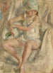 kvinna med turban och ros - Jules Pascin — vy av konstverket