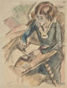kvinna som skriver - Jules Pascin — vy av konstverket