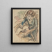 kvinna som skriver - Jules Pascin — inramlat konstverk på väggen