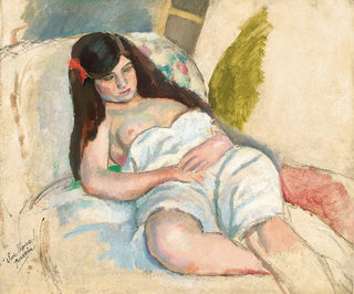 en utsträckt kvinna - Jules Pascin — vy av konstverket