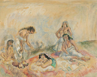 Kvinnor i ett salong - Jules Pascin — vy av konstverket