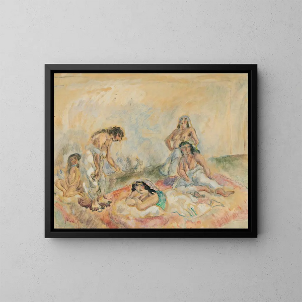 Kvinnor i ett salong - Jules Pascin — inramlat konstverk på väggen