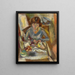 Hermine David framför bordet - Jules Pascin — inramlat konstverk på väggen