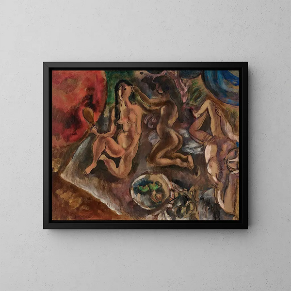 La toilette aux tropiques - Jules Pascin — inramlat konstverk på väggen