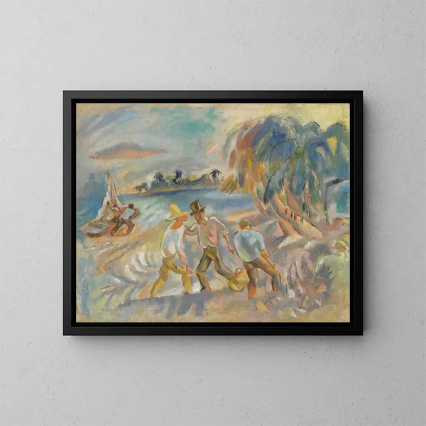 Les brigands - Jules Pascin — inramlat konstverk på väggen