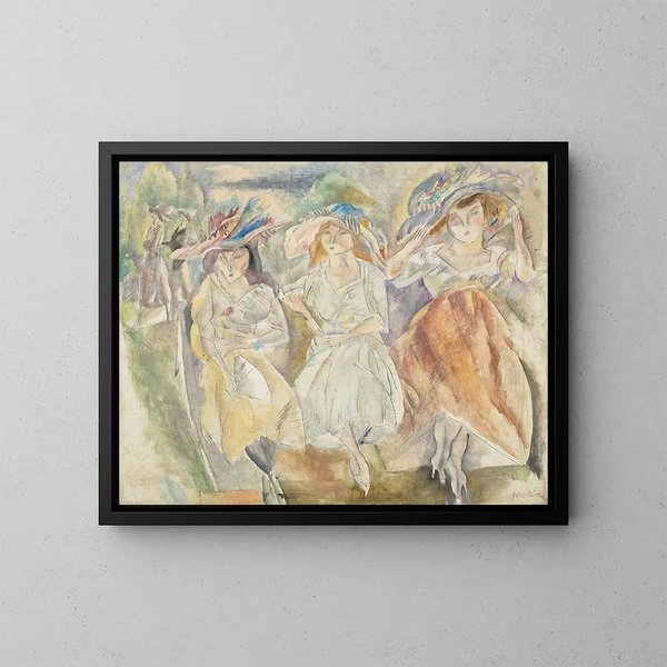 Les grands chapeaux - Jules Pascin — inramlat konstverk på väggen