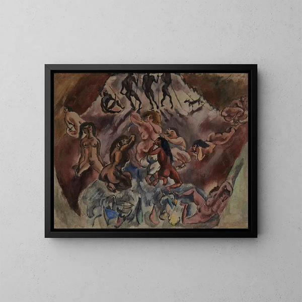 Réunion infernale - Jules Pascin — inramlat konstverk på väggen