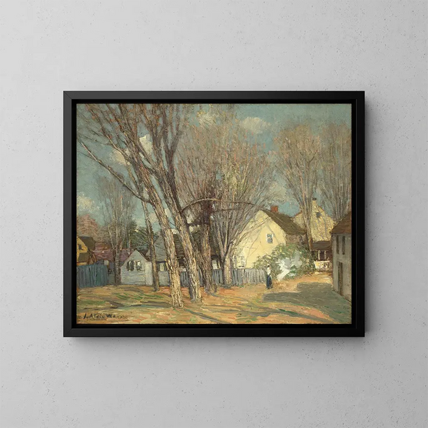 Windham Village - Julian Alden Weir — inramlat konstverk på väggen