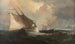Segelbåtar i en storm utanför den amerikanska kusten - Julian Oliver Davidson — vy av konstverket