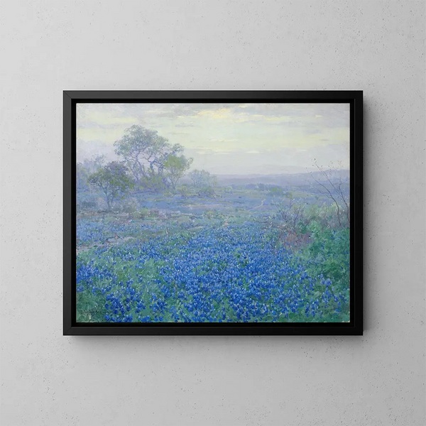 En molnig dag, blåblommor nära San Antonio, Texas - Julian Onderdonk — inramlat konstverk på väggen