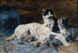 Julius Anton Adam - Katzenmutter mit zwei Ktzchen.webp