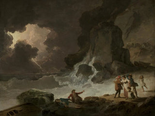 En storm bakom Wight-ön - Julius Caesar Ibbetson — vy av konstverket