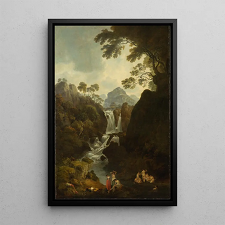Julius Caesar Ibbetson - A Waterfall with Bathers.webp