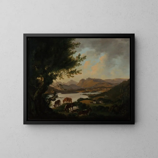 Lac Windermere - Julius Caesar Ibbetson — inramlat konstverk på väggen
