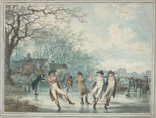 skridskoåkare på Serpentine i Hyde Park - Julius Caesar Ibbetson — vy av konstverket