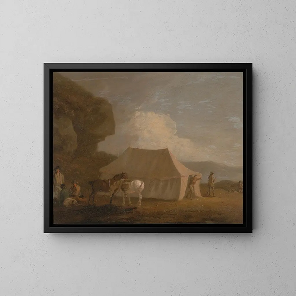 Le banquet de tir - Julius Caesar Ibbetson — inramlat konstverk på väggen
