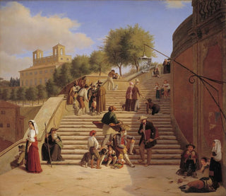Les escaliers espagnols à Rome - Julius Friedländer — vy av konstverket