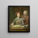 Självporträtt stående bredvid konstnären står hans far och lärare Jan Maurits Quinkhard 1688-1772 - Julius Henricus Quinkhard — inramlat konstverk på väggen