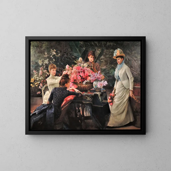 vårblommor - Julius LeBlanc Stewart — inramlat konstverk på väggen