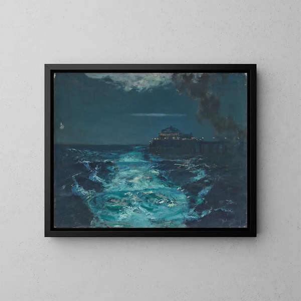 Le quai de Plymouth - Julius Olsson — inramlat konstverk på väggen