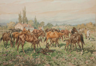 Juliusz Kossak - Stud on a meadow.webp