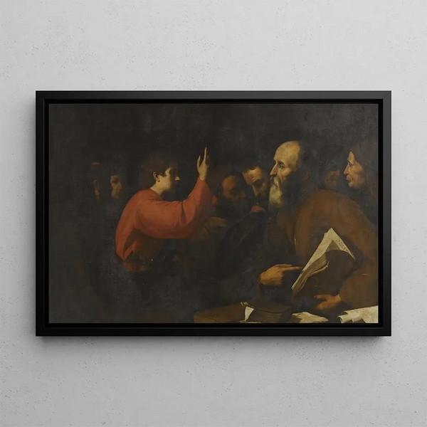 Le Christ parmi les docteurs dans le temple - Jusepe de Ribera — inramlat konstverk på väggen