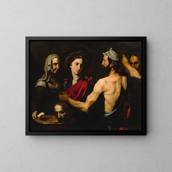 Salomé med Johannes Döparens huvud - Jusepe de Ribera — inramlat konstverk på väggen