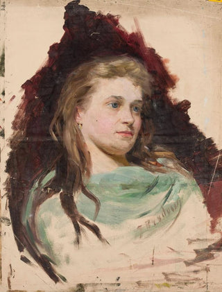 Jzef Brodowski - Portrait of a young woman sketch.webp