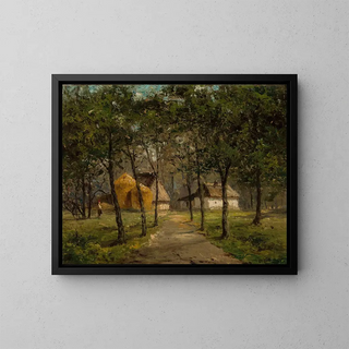 Jzef Marszewski - Landscape with houses among trees.webp