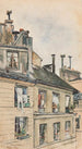 Vue depuis la fenêtre de l'atelier de Józef Mehoffer et Stanisław Wyspiański à Paris - Józef Mehoffer — vy av konstverket