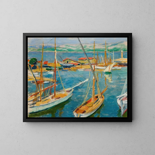 Port de Saint-Tropez - Józef Pankiewicz — inramlat konstverk på väggen