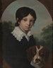 barndomsporträtt av Ole Walicki 1805-1831 med en hund - Józef Sonntag — vy av konstverket