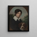 barndomsporträtt av Ole Walicki 1805-1831 med en hund - Józef Sonntag — inramlat konstverk på väggen