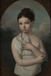Porträtt av Jzia Walicka 1808-1880 med en duva - Józef Sonntag — vy av konstverket