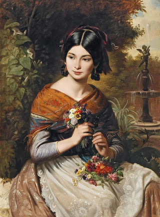 Jzsef Borsos - Girl with flowers.webp