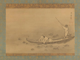 Zhou Maoshu beundrar lotusblommor - Kaihō Yūsetsu — vy av konstverket